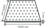 Лист нержавеющий  2х1000 х 2000 мм.  AISI 304 (08Х18Н10) холоднокатаный,  перфорированный,  Площадь отверстий 0,4031,  Rv 10,0-15,0