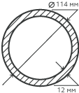 Труба нержавеющая 114х12 мм.  10Х17Н13М2Т бесшовная, круглая, матовая