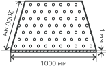 Лист нержавеющий  1х1000 х 2000 мм.  AISI 304 (08Х18Н10) холоднокатаный,  перфорированный,  Площадь отверстий 0,2962,  Rv2,0-3,5