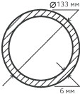 Труба нержавеющая 133х6 мм.  10Х17Н13М2Т бесшовная, круглая, матовая