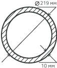 Труба нержавеющая 219х10 мм.  10Х17Н13М2Т бесшовная, круглая, матовая